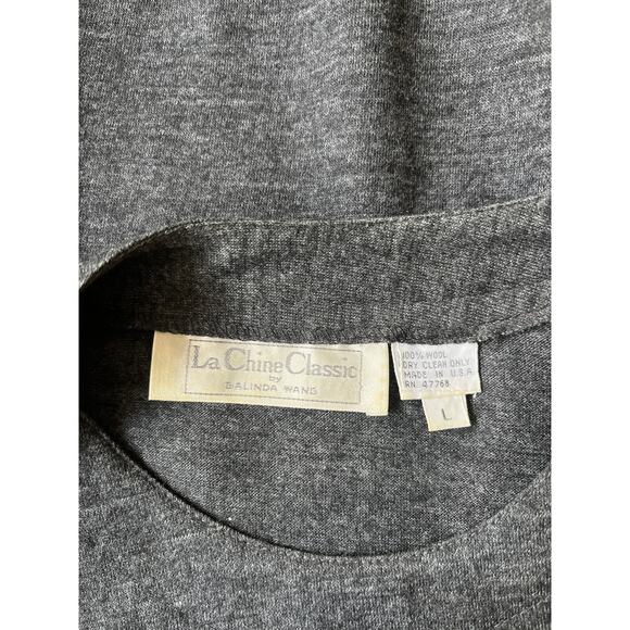 Vintage 90s La Chine Classic 100% Wool Classic Gold Button Sweater Size Large - Picture 7 of 7